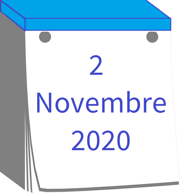 Calendario 2 novembre 2020