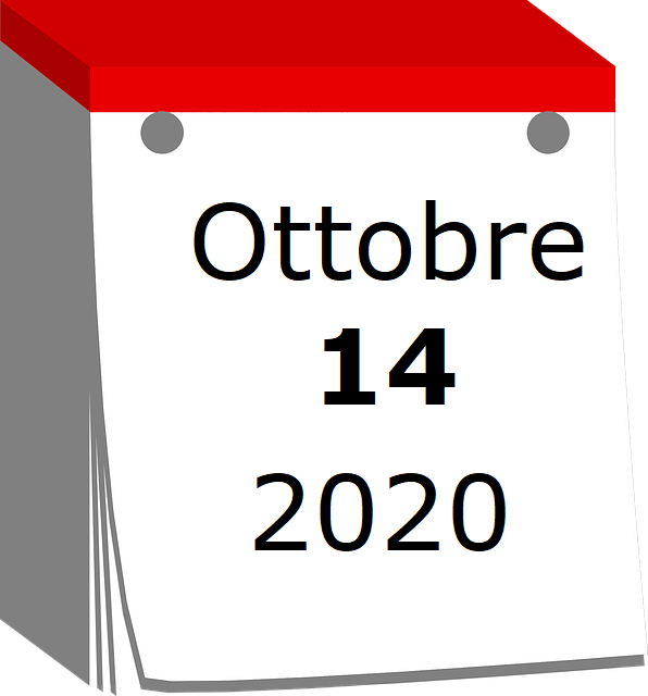 Calendario ottobre 2020
